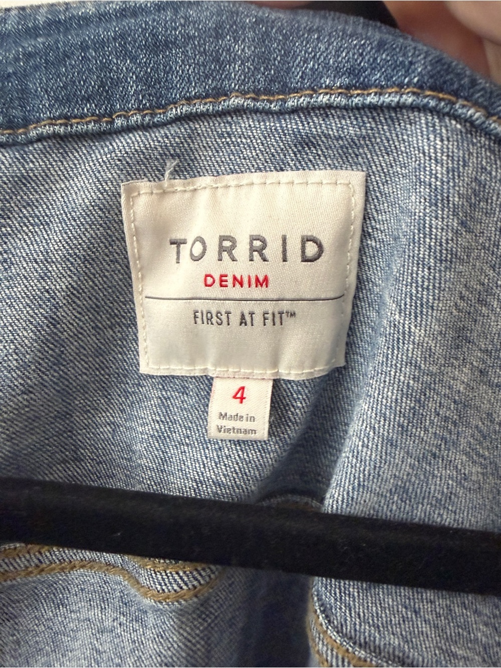 TORRID Collarless Crop Denim Jacket - Light Wash - Picture 4 of 6